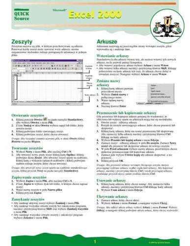 Polish Excel 2000 Quick Source Guide