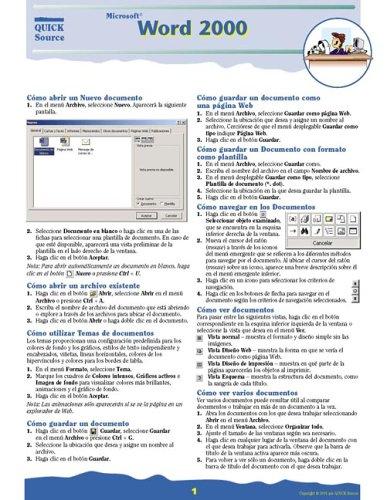 Spanish Word 2000 Quick Source Guide