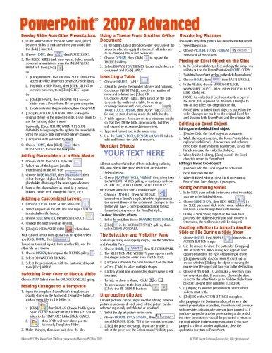 Microsoft PowerPoint 2007 Advanced Quick Reference Guide (Cheat Sheet of Instructions, Tips & Shortcuts - Laminated)