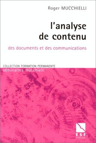 L'Analyse du contenu des documents et des communications