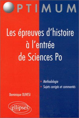 Les épreuves d'histoire à l'entrée de Sciences Po
