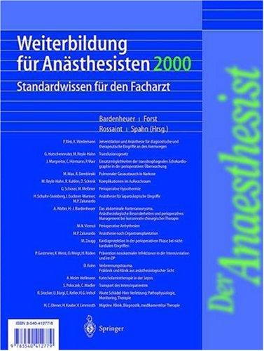 Weiterbildung Für Anästhesisten 2000