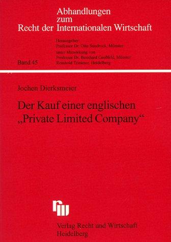 Der Kauf einer englischen ' Private Limited Company'