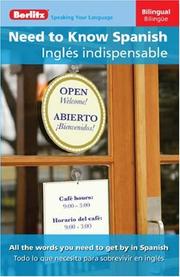Berlitz Need to Know Spanish/Ingles Indispensable (Berlitz Need to Know)