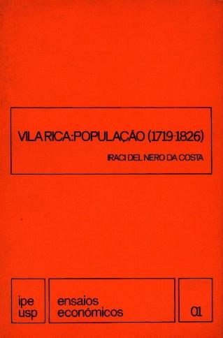 Vila Rica, população (1719-1826)