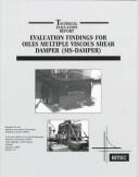 Evaluation findings for Oiles multiple viscous shear damper (MS-Damper)