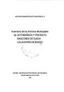 Inventario de los archivos municipales de Sotobañado y Priorato, Báscones de Ojeda, Calahorra de Boedo