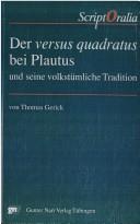 Der versus quadratus bei Plautus und seine volkstümliche Tradition
