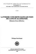 La poésie concrète dans les pays de langue allemande