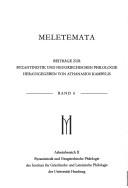 Untersuchungen zum Steinkatalog des Sophrosyne-Gedichtes des Meliteniotes