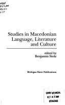 Studies in Macedonian language, literature, and culture