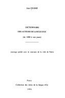 Dictionnaire des auteurs de langue d'oc