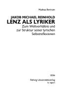 Jakob Michael Reinhold Lenz als Lyriker