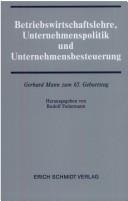 Betriebswirtschaftslehre, Unternehmenspolitik und Unternehmensbesteuerung