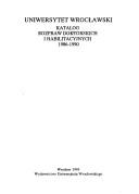 Katalog rozpraw doktorskich i habilitacyjnych, 1986-1990