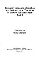 European economic integration and the Franc Zone