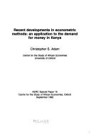 Recent developments in econometric methods