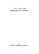 A dictionary of Mupun