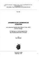 Grammaticae Germanicae synopsis