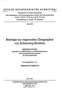 Beiträge zur regionalen Geographie von Schleswig-Holstein