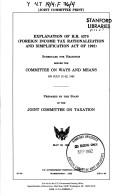 Explanation of H.R. 5270 (Foreign Income Tax Rationalization and Simplification Act of 1992): Scheduled for hearings before the Committee on Ways and Means on July 21-22, 1992