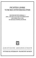 Fichtes Lehre vom Rechtsverhältnis