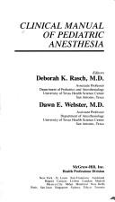 Clinical manual of pediatric anesthesia