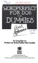 WordPerfect for DOS for dummies quick reference
