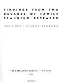 Findings from two decades of family planning research