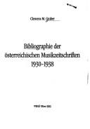 Bibliographie der österreichischen Musikzeitschriften 1930-1938