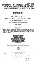 Departments of Commerce, Justice, and State, the judiciary, and related agencies appropriations for fiscal year 1994: Hearings before a subcommittee ... first session, on H.R. 2519 (S. hrg)
