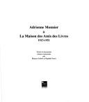 Adrienne Monnier & la Maison des amis des livres, 1915-1951