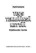 Teos tekijäänsä kiittää