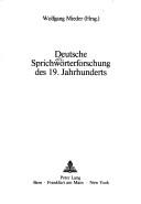 Deutsche Sprichwörterforschung des 19. Jahrhunderts
