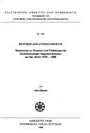 Beiträge zur Literaturkritik
