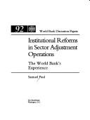Institutional reforms in sector adjustment operations