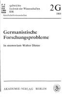 Germanistische Forschungsprobleme