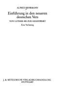 Einführung in den neueren deutschen Vers