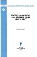 Temps et dramatisation dans des récits écrits d'élèves de 5ème