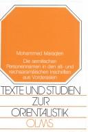 Die semitischen Personennamen in den alt- und reichsaramäischen Inschriften aus Vorderasien