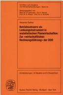 Betriebssteuern als Lenkungsinstrument in sozialistischen Planwirtschaften