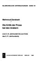 Die Kritik der Prosa bei den Arabern