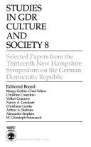 Studies in GDR culture and society 8