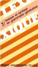 Lexique et syntaxe en grammaire générative