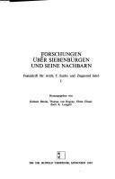 Forschungen über Siebenbürgen und seine Nachbarn
