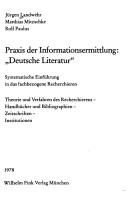 Praxis der Informationsermittlung deutsche Literatur