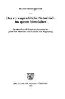 Das volkssprachliche Naturbuch im späten Mittelalter