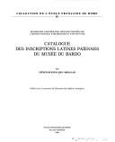 Catalogue des inscriptions latines païennes du Musée du Bardo