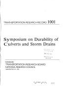 Symposium on Durability of Culverts and Storm Drains