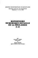 Répertoire numérique détaillé de la sous-série 1 J